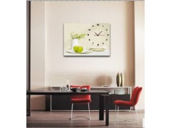 水果壁畫\餐廳裝飾畫\蘋果無框畫帶超靜音掛鐘藝術鐘板畫-- 廈門海滄興港油畫街