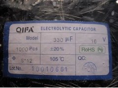 原裝正品，廠家直銷１６ｖ３３０ＵＦ（６×１２）-- 廣奇發(fā)電子有限公司