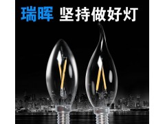 瑞暉正品LED燈泡尖泡拉尾泡2w4wl蠟燭燈e14燈絲LED節能燈 節能燈廠家直銷特價供應-- 河南金酷照明有限公司