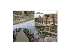 供應山東仿木欄桿山東仿木欄桿制作-- 山坡園林景觀