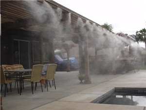 室外餐廳人造霧噴霧降溫設備廠家-- 深圳通寶環境技術有限公司