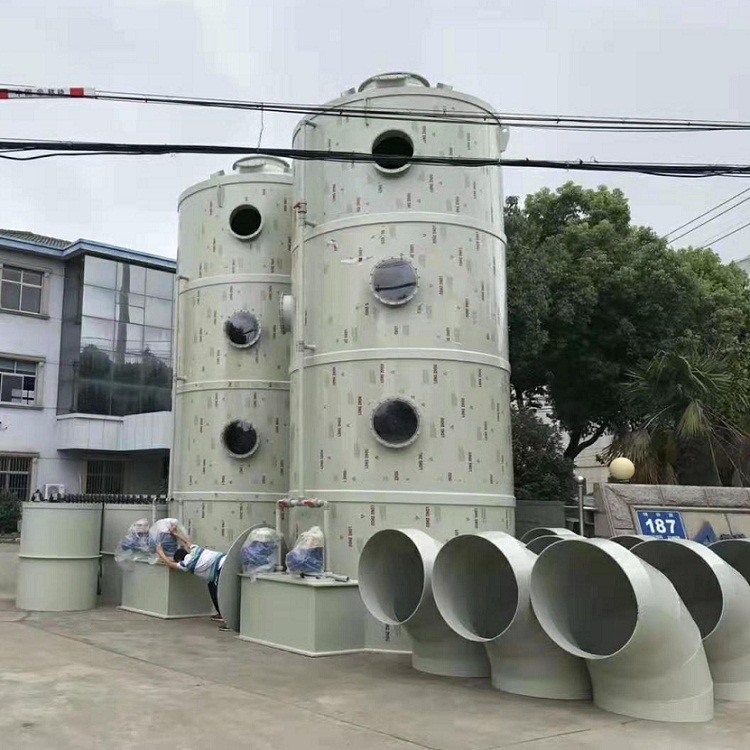 西安脫硫噴淋塔 工業廢氣除味噴淋塔 pp噴淋塔 加工定制廠家-- 陜西卓馳環保設備有限公司