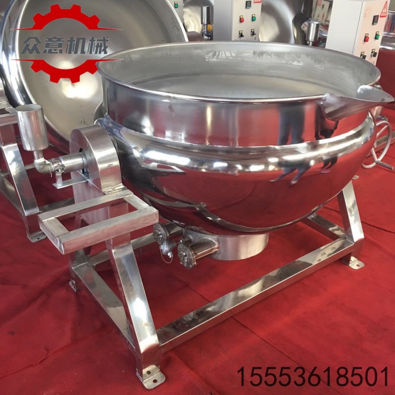 電加熱可傾式夾層鍋 豆制品蒸煮夾層鍋-- 諸城市眾意機械有限公司